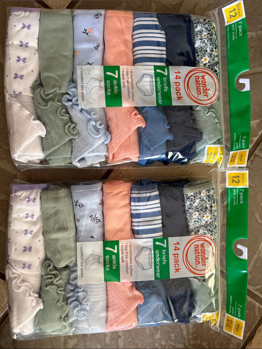 New 28 piece girls socks and underwear set girls size 12